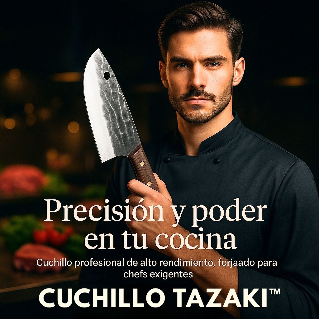 Cuchillo Profesional Japones Tazaki de Acero Inoxidable - El Más Filoso del Mundo