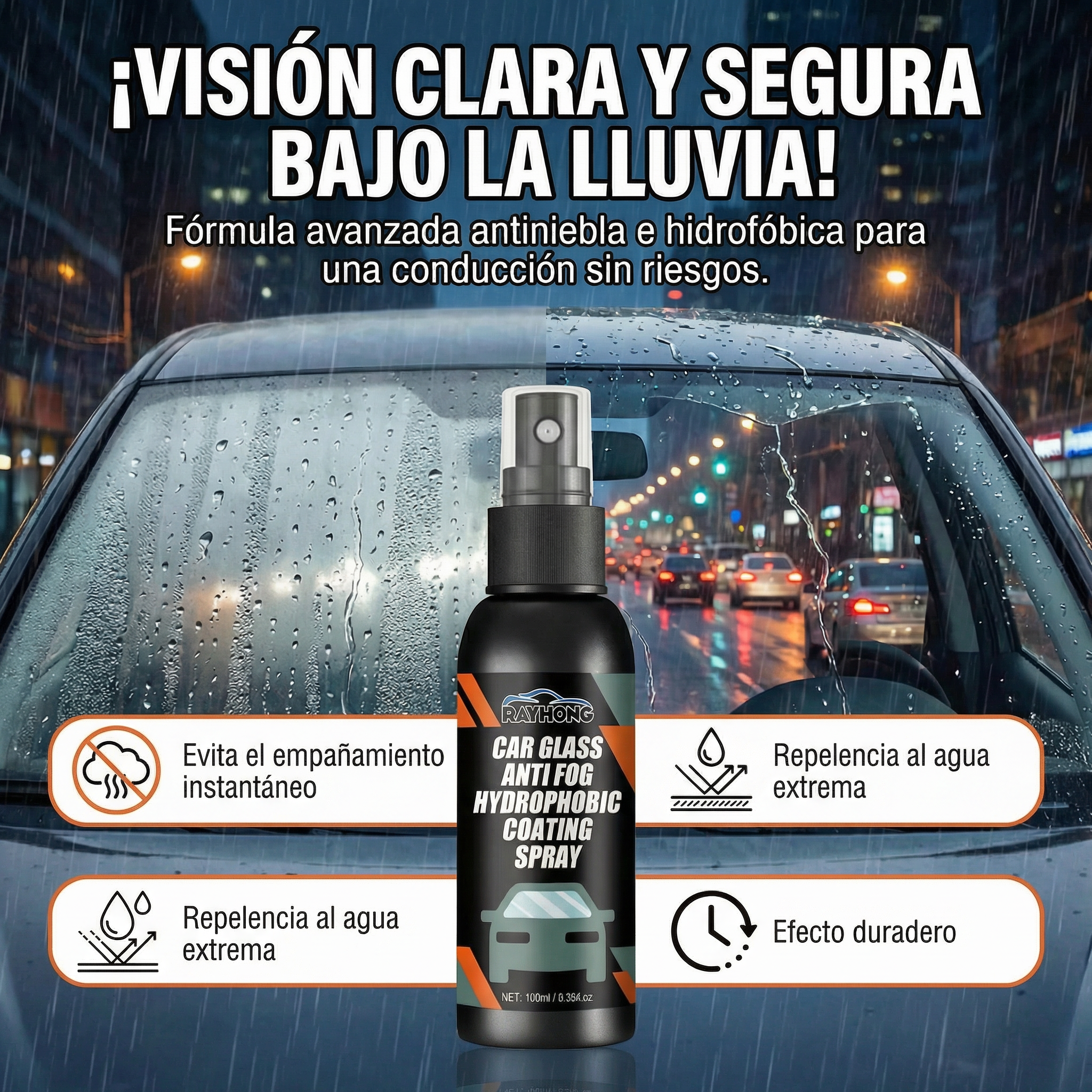 Spray VisiónMax COMPRE 1 LLEVE 2 – Maneja con Visibilidad Perfecta